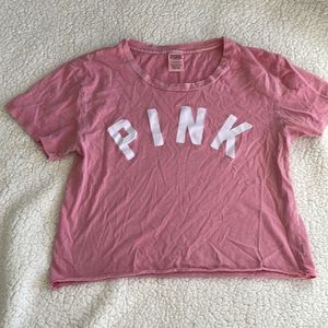 Pink crop top tee